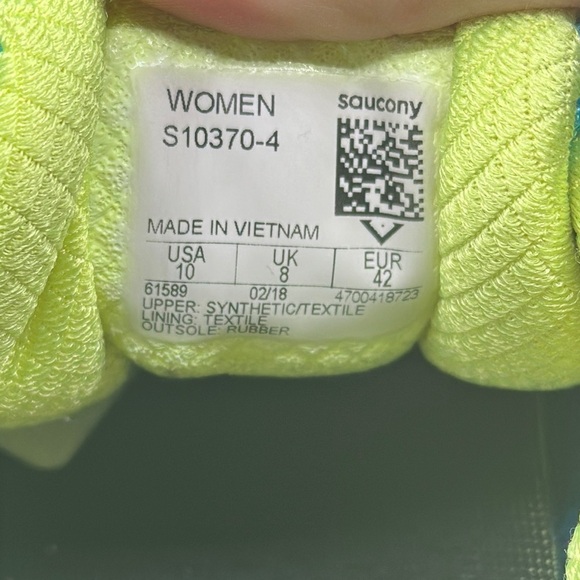 Saucony Women's Omni 16 Running Shoe Teal/Citron size 10 - Picture 5 of 6